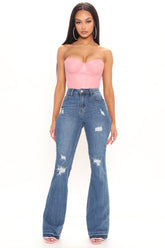 Tall Road Tripper Ripped Stretch Flare Jeans - Dark Wash Ins Street
